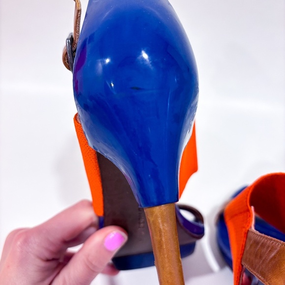 UNITED NUDE Orange & Blue Heeled Sandals - Picture 8 of 11